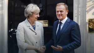 Theresa May i Donald Tusk