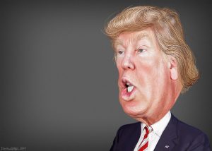Karykatura Donalda Trumpa